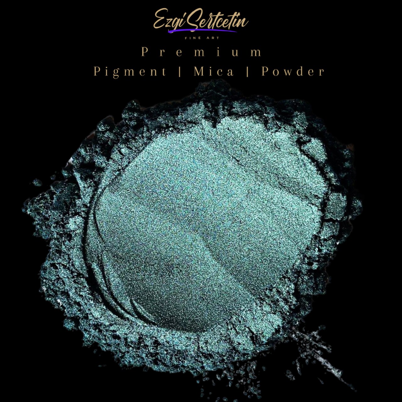 Premium Pigment Powder 50g | Authentic Unique & Bright Pearlescent Metallic and Neon Colors | Especially Formulated for Artwork, Resin, Slime, Plasticine and more by Ezgi Sertcetin